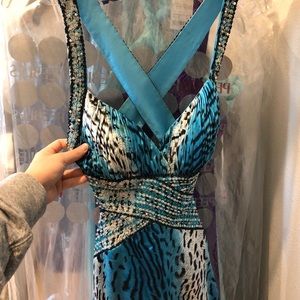 La Femme Paris Beaded Gown
